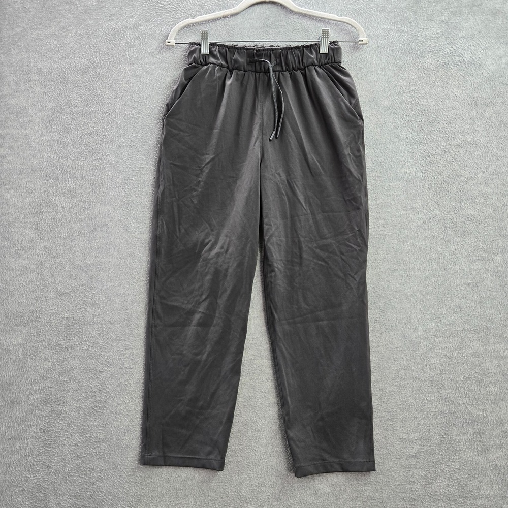 Lululemon Women Pants 5 Gray Stretch High Rise Cropped Pull On Drawstring